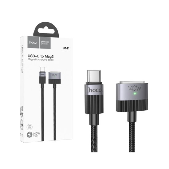 Cabo de Carregamento Magnético Hoco U141 Type-C para Magsafe 3 para Macbook 1.8m Branco Cabo de Carregamento Magnético Hoco U141 Type-C para Magsafe 3 para Macbook 1.8m Branco